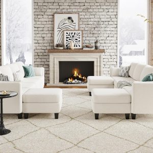 Modular Sectional Sofa, Convertible U Shaped Sofa Couch with High Density Memory Foam, 6 Seat Comfy Modular Sofa Couch for Living Room, Modern U Shaped Sectional Sofa, Dimgrey