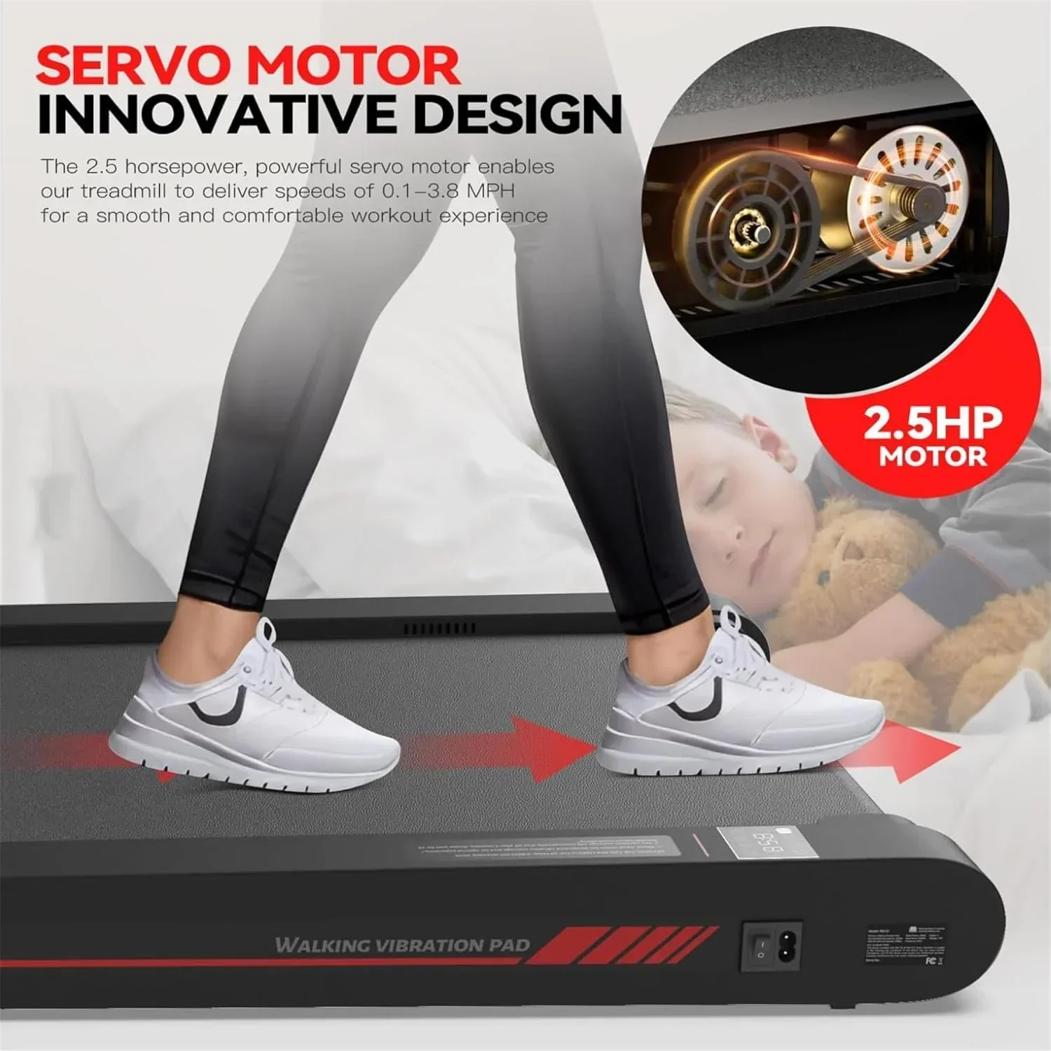 Sperax Walking Vibration Pad with APP 3 in 1 Under Desk Treadmill Walking Treadmill Pad