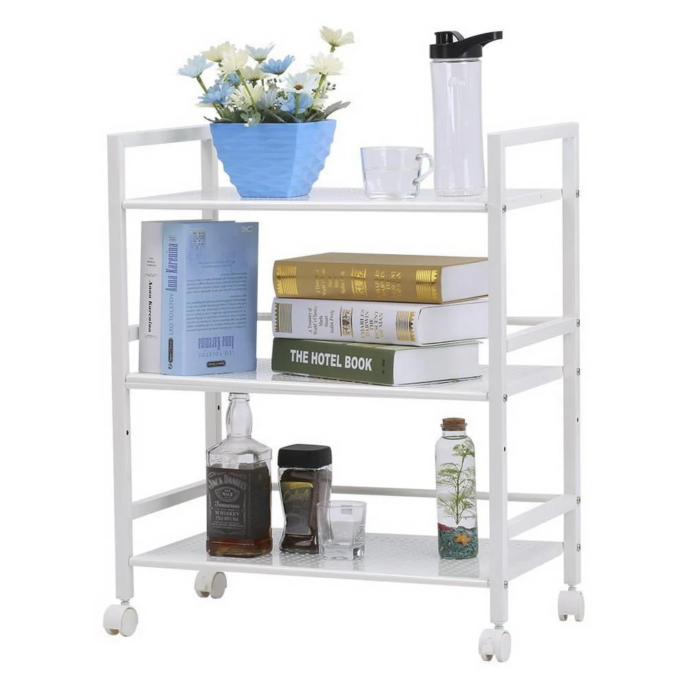 Zimtown 3-Tier Utility Cart Mesh Rolling Storage Cart Kitchen Storage on Wheels