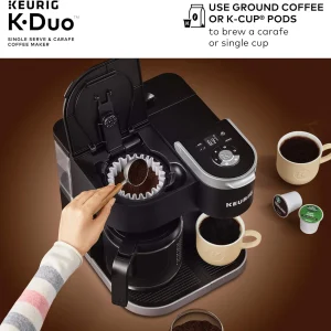 Duo Single Serve K-Cup Pod & Carafe Coffee Maker, Black