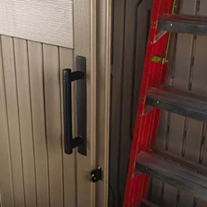 Rubbermaid garden shed, model 2025, 52 cubic feet (approx. 1.47 m3), weatherproof, lockable doors