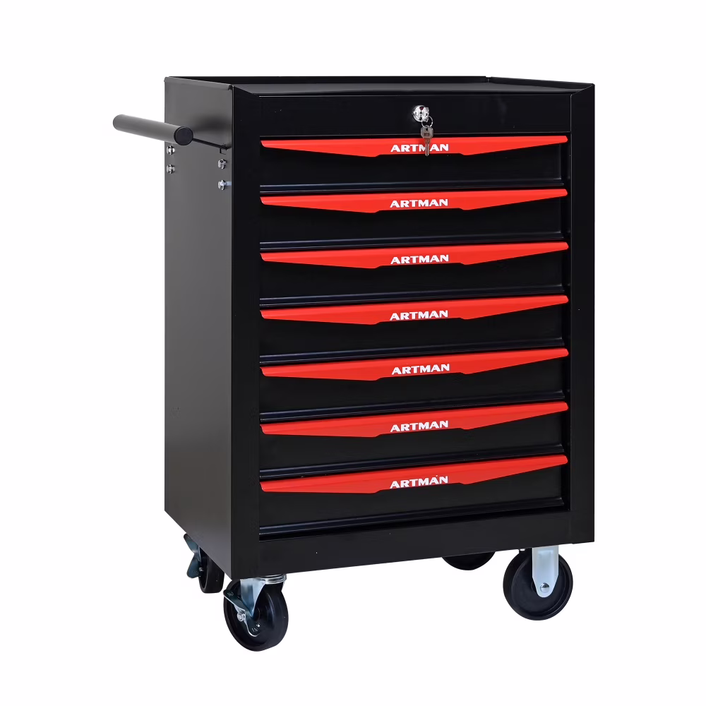 Rolling Metal Tool Chest with 5 Drawers, 20" 5-Drawer Tool Chest Cabinet with Ball Bearing Drawer Slides, Steel Tool Storage Box Organizer