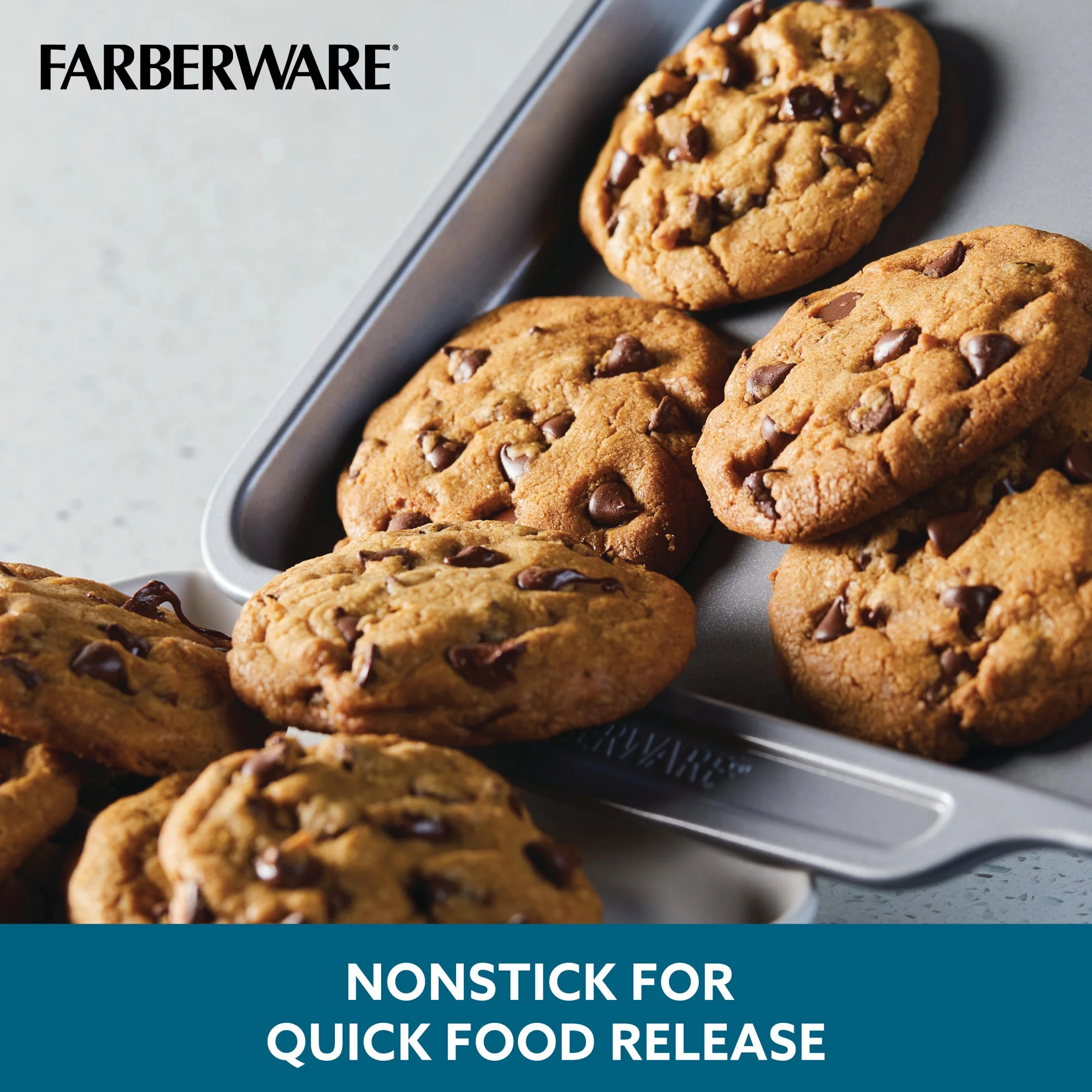 Farberware 10 Pcs Nonstick Bakeware Set with Cooling Rack, Dishwasher Safe and Oven Safe to 450?-F, Gray