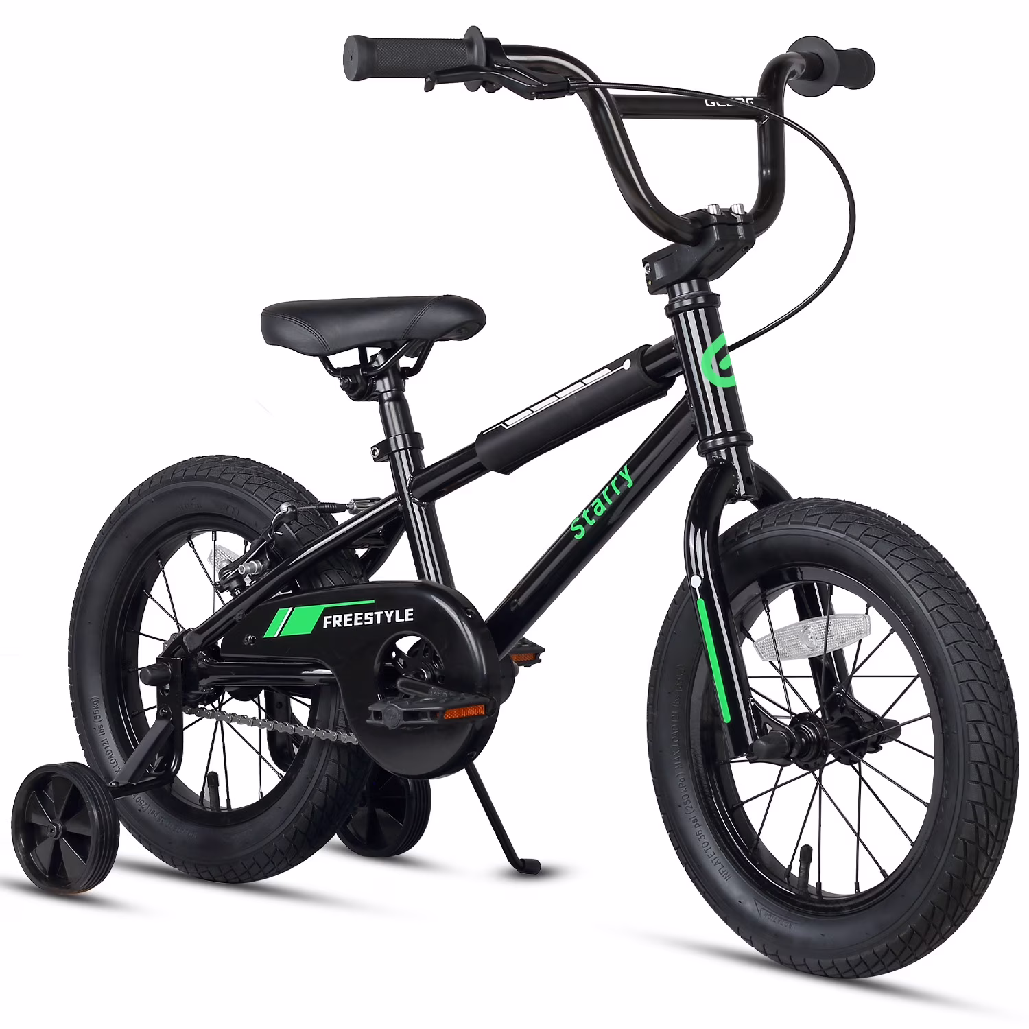 Glerc 14 Inch Little Kids Bike BMX Style Bicycle with Training Wheels Coaster Brake for 3 4 5 Years Old Boys Girls, Blue
