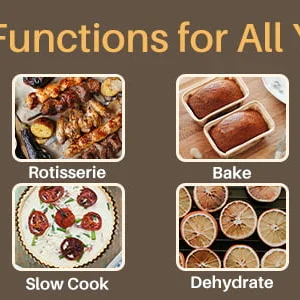 LNC Air Fryer Toaster Oven 12-in-1 Countertop Oven with Speedy Convection, Large 34 QT Capacity, 1750W, Stainless Steel - Black