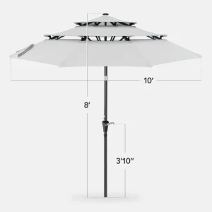 Best Choice Products 10ft 3-Tier Patio Umbrella, Market Sun Shade w/ Tilt Adjustment, Easy Crank - Red