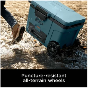 Ninja | Cooler | FrostVault 45QT Cooler with Wheels | Insulated with Temp Dry Storage Drawer | Keeps Ice Cold for Days | for The Beach, Camping, Picnics & More | Ocean Blue | FB245AOB