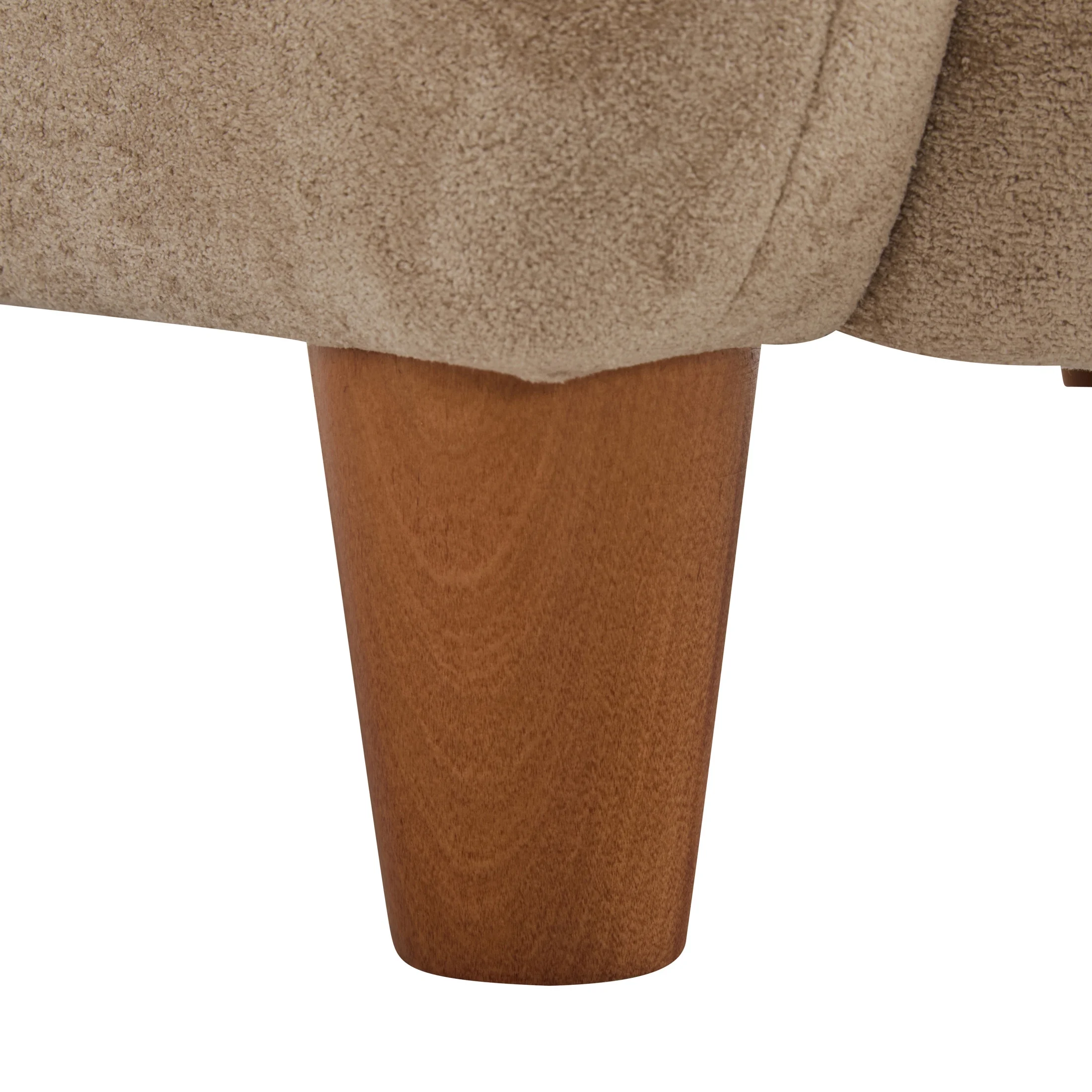 Christopher Knight Home Mid-Century Modern Velvet Wingback Accent Chair with Birch Legs, White