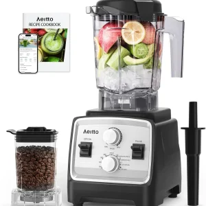 Aeitto Blenders for Kitchen with 1800W Motor, 68Oz. Large Capacity, 2-in-1 Blender & Grinder Combo