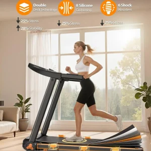 Foldable Treadmill for Home with Incline Extra Large Dual LED Screen Home Office Treadmills