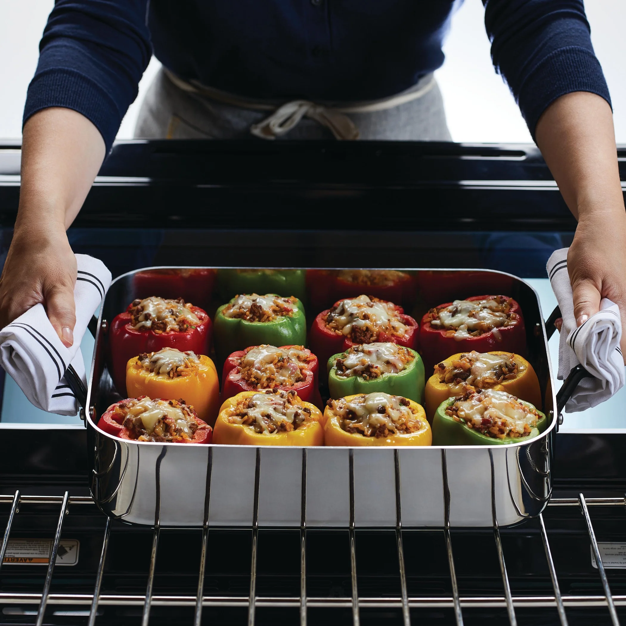 KitchenAid 5-Ply Clad 15x11.5 Inch Stainless Steel Roaster with Removable Rack, Induction Compatible, Metal Utensil, Broiler and Oven Safe to 500-F, Polished Stainless Steel
