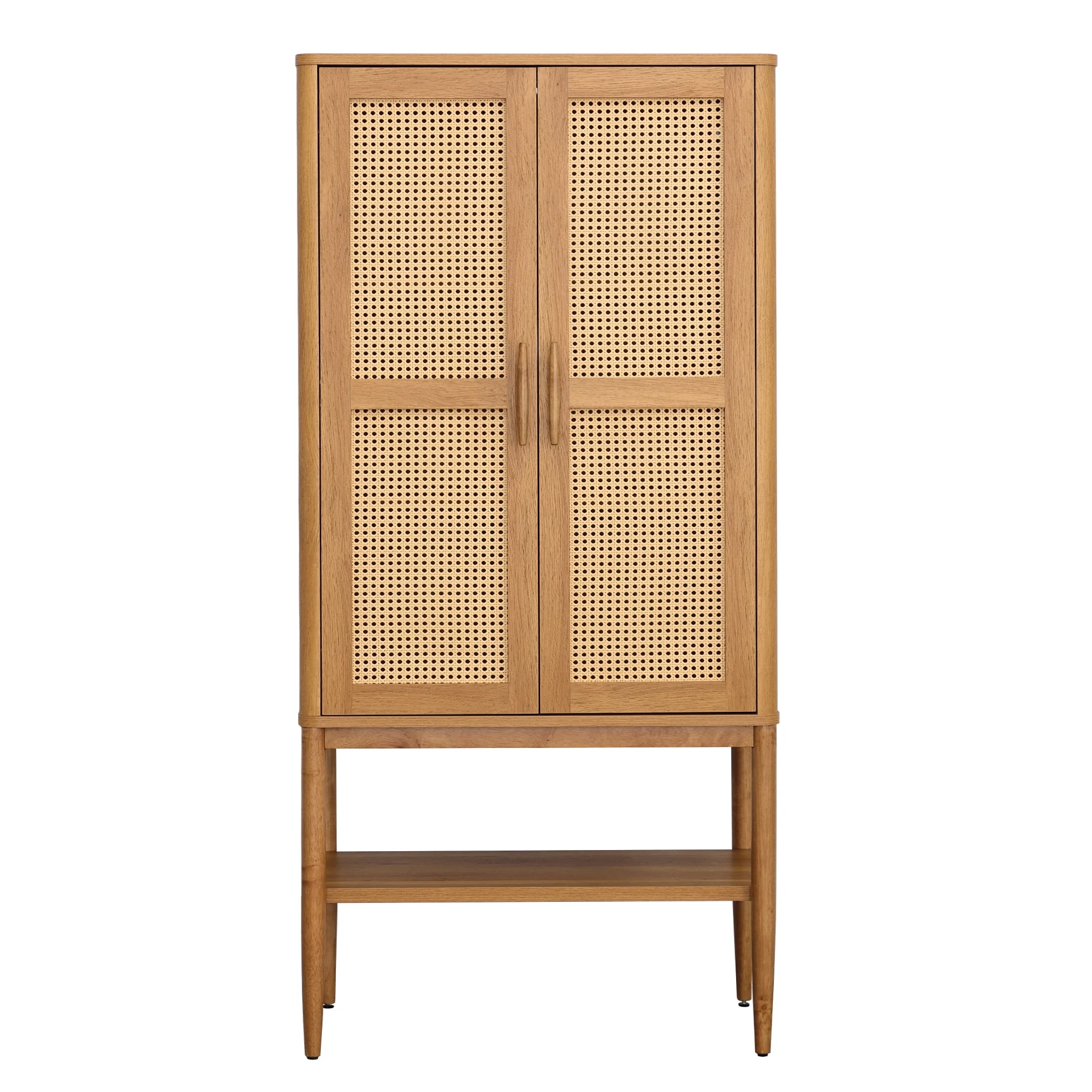 Better Homes & Gardens Springwood Caning Storage Accent Cabinet, Light Honey Finish
