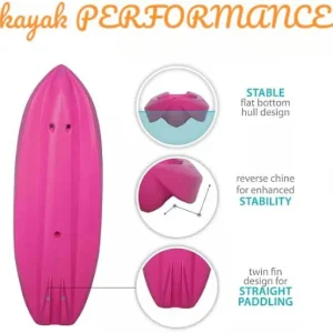 The Wave 6' Youth Kayak with Paddle. Designed for Stability and Safety, It's The Perfect Choice for Young Paddlers Ready to Conquer The Water