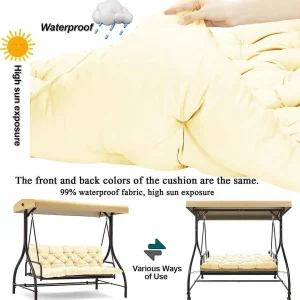 Replacement Cushions for Swing, Waterproof Porch Swing Cushion, 2-3 Seat Outdoor Bench Cushion with Backrest for Patio Furniture Garden Porch Loveseat Glider Pad (Sky Blue 70*40in)