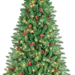 Jostyle 4.5FT Pre-Lit Christmas Tree, Decorated with 300 Clear Lights and Realistic 516 Thicken Tips