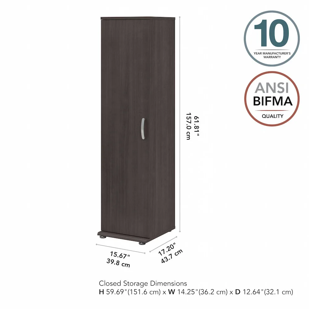 Universal Narrow Clothing Storage Cabinet in Platinum Gray - Engineered Wood
