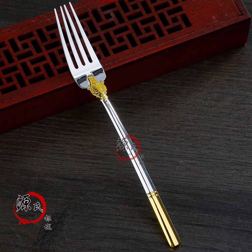 Solid Silver Chopsticks 999 Sterling Silver Household Snowflake Silver Sterling Silver Tableware Wedding and Birthday Gifts