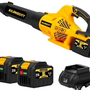 21V Cordless Leaf Blower, 2 x 6.0Ah Battery Powered Blowers Leaf, 6 Speed Levels & 500CFM/150MPH, Blowers for Lawn Care, Sopladora De Hojas with Extension Nozzle for Patio, Snow
