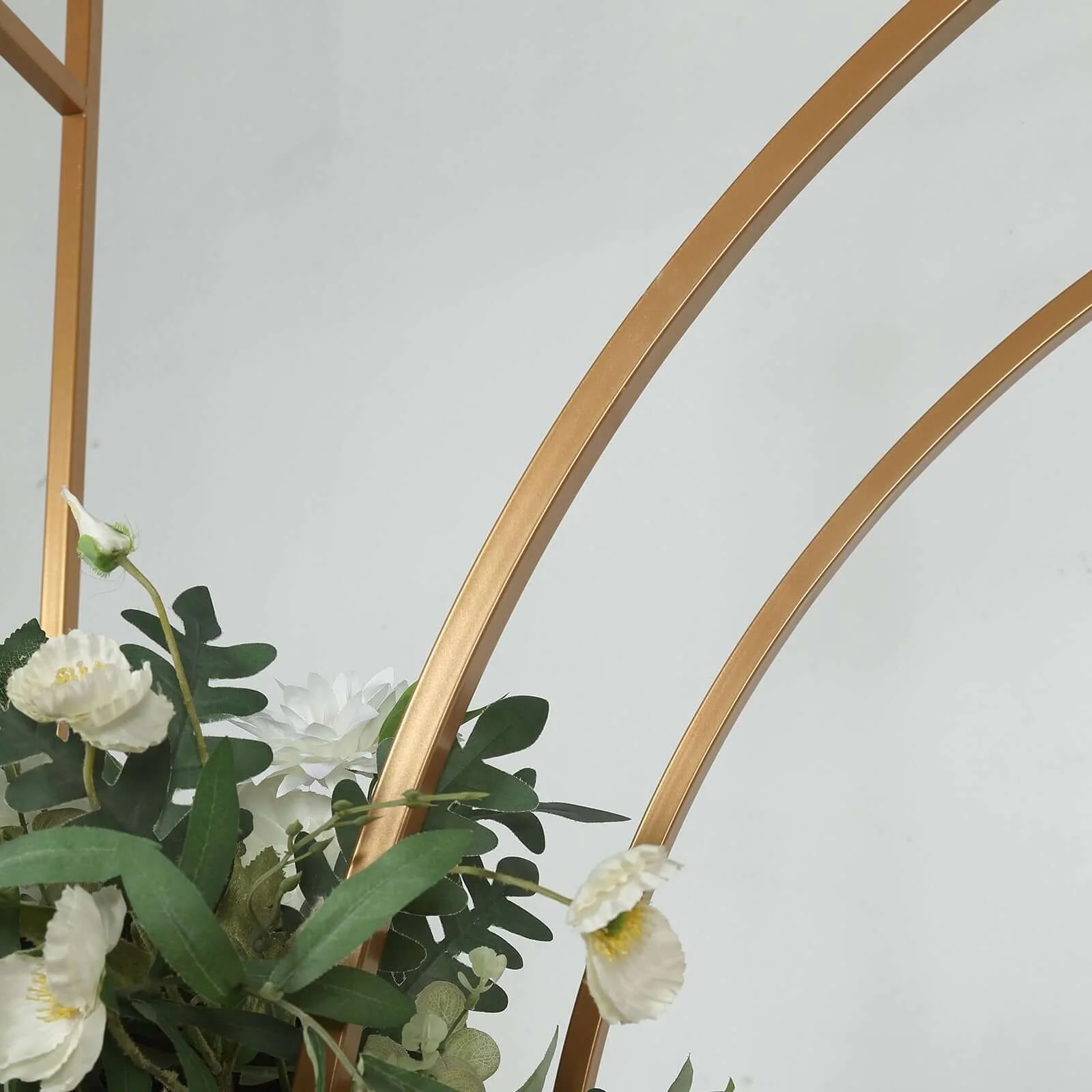 BalsaCircle 7 feet Gold Metal Wedding Arch in Arc de Triomphe Style Party Events Home Decorations Supplies