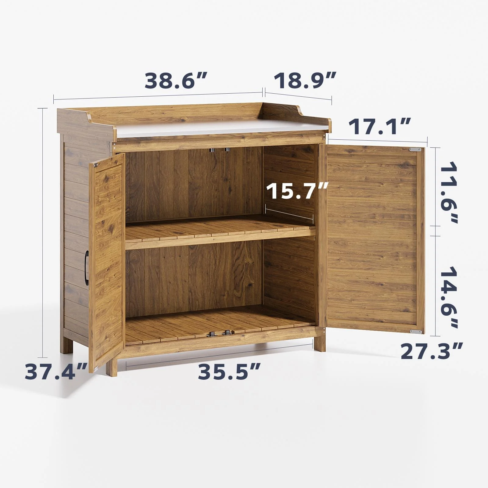 Asofer Outdoor Storage Shed, Storage Cabinet Clearance, Wooden Tool Shed, Deck Cabinet for Outside Patio Lawn