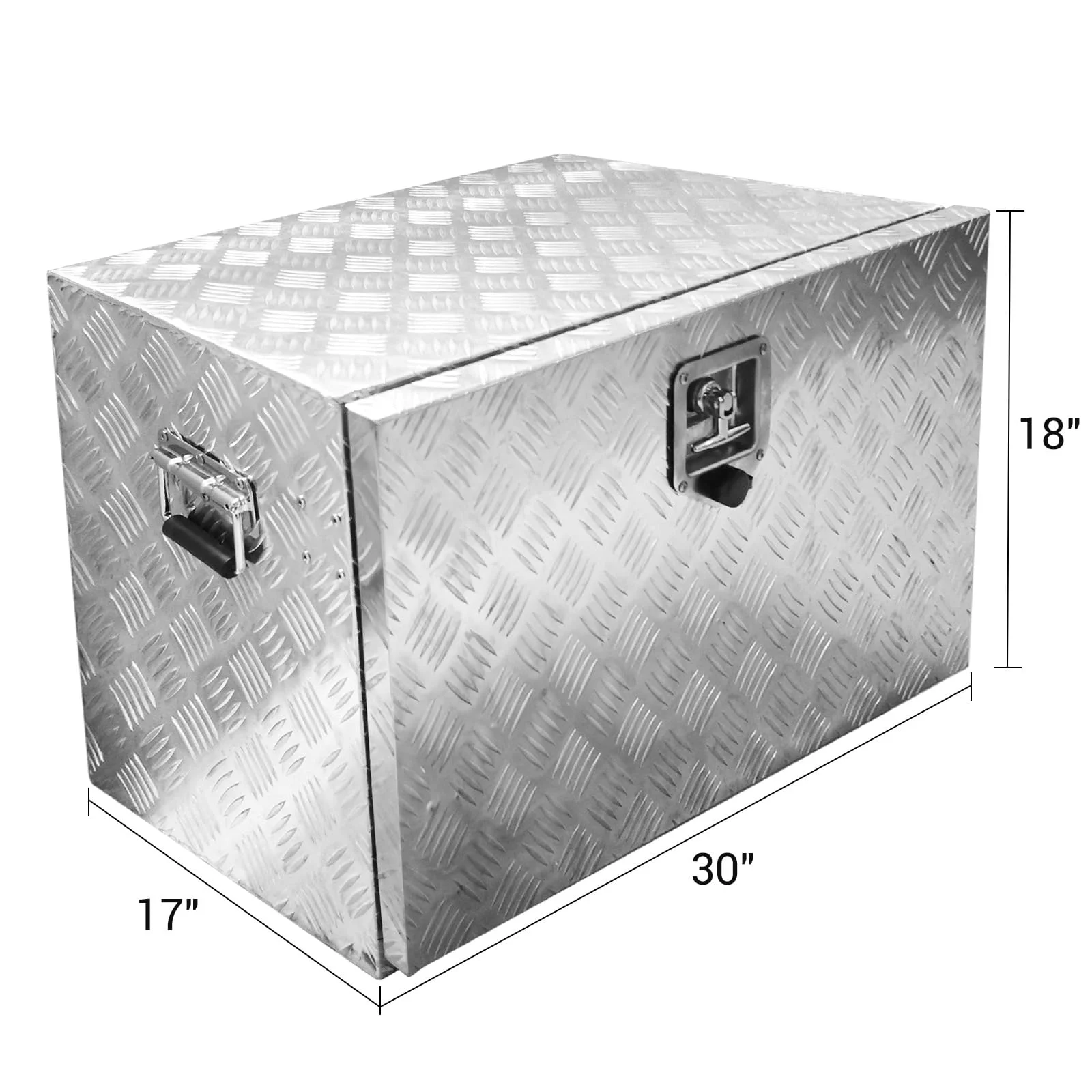 TROPOW 24-Inch Aluminum Diamond Plate Tool Chest -C Lockable Underbody Storage Box for Trucks, RVs, and Trailers