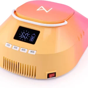 Professional Hybrid 86W Wireless Rechargeable UV LED Nail Curing Lamp Cordless Nail Dryer for Gel Nails, Manicure, Pedicure (Black)