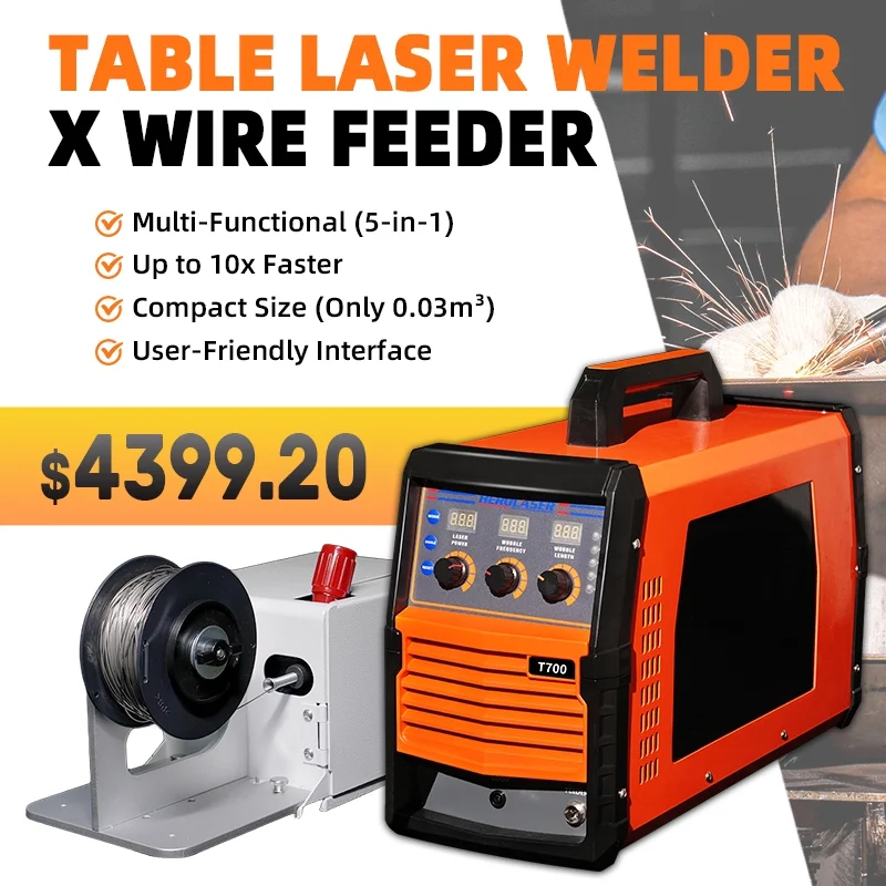Herolaser 700W Handheld Laser Welding Machine Air-Cooled with Wire Feeder, 3-in-1 DIY Table Laser Welder, Cutting, Cleaning for Metal, Stainless Steel,