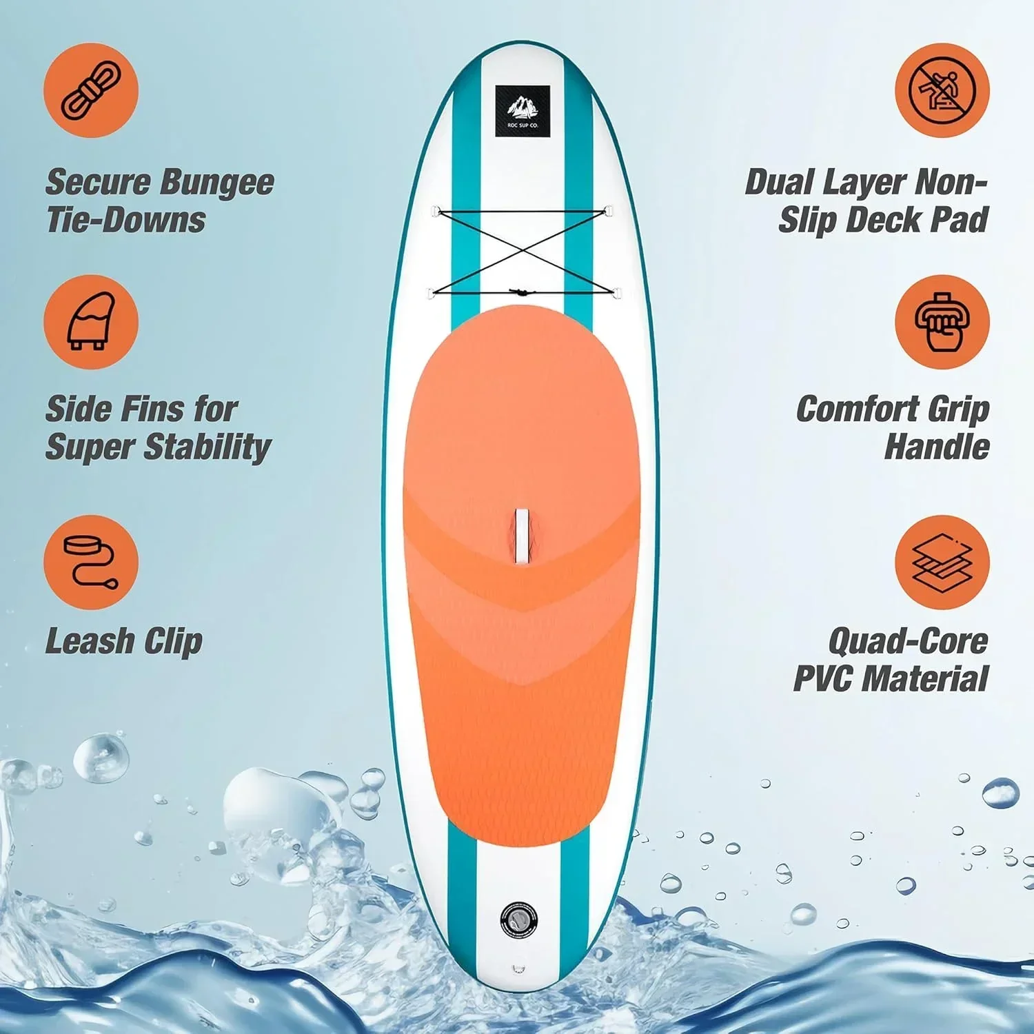 ROC inflatable stand-up paddle board SUP paddle board accessories Anti-slip comfortable deck