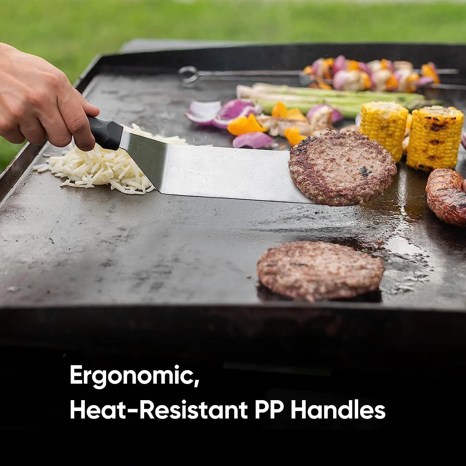 12 Pcs Griddle Accessories Kit, Flat Top Grill Accessories Kit Barbecue Tools Set with Spatula Scraper Tongs Cooking Utensils Carrying Bag for Outdoor Camping