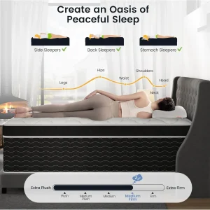 Full Size Mattress, 10 Inch Full Size Mattress in a Box, Medium Plush Hybrid Mattress