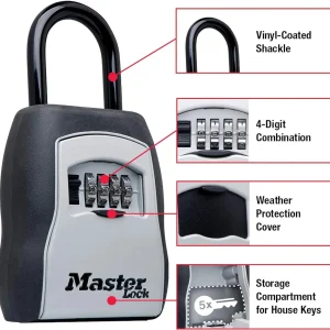 Key Lock Box, Outdoor Lock Box Bundle with SentrySafe Fireproof and Waterproof Safe, 1.23 Cubic Feet