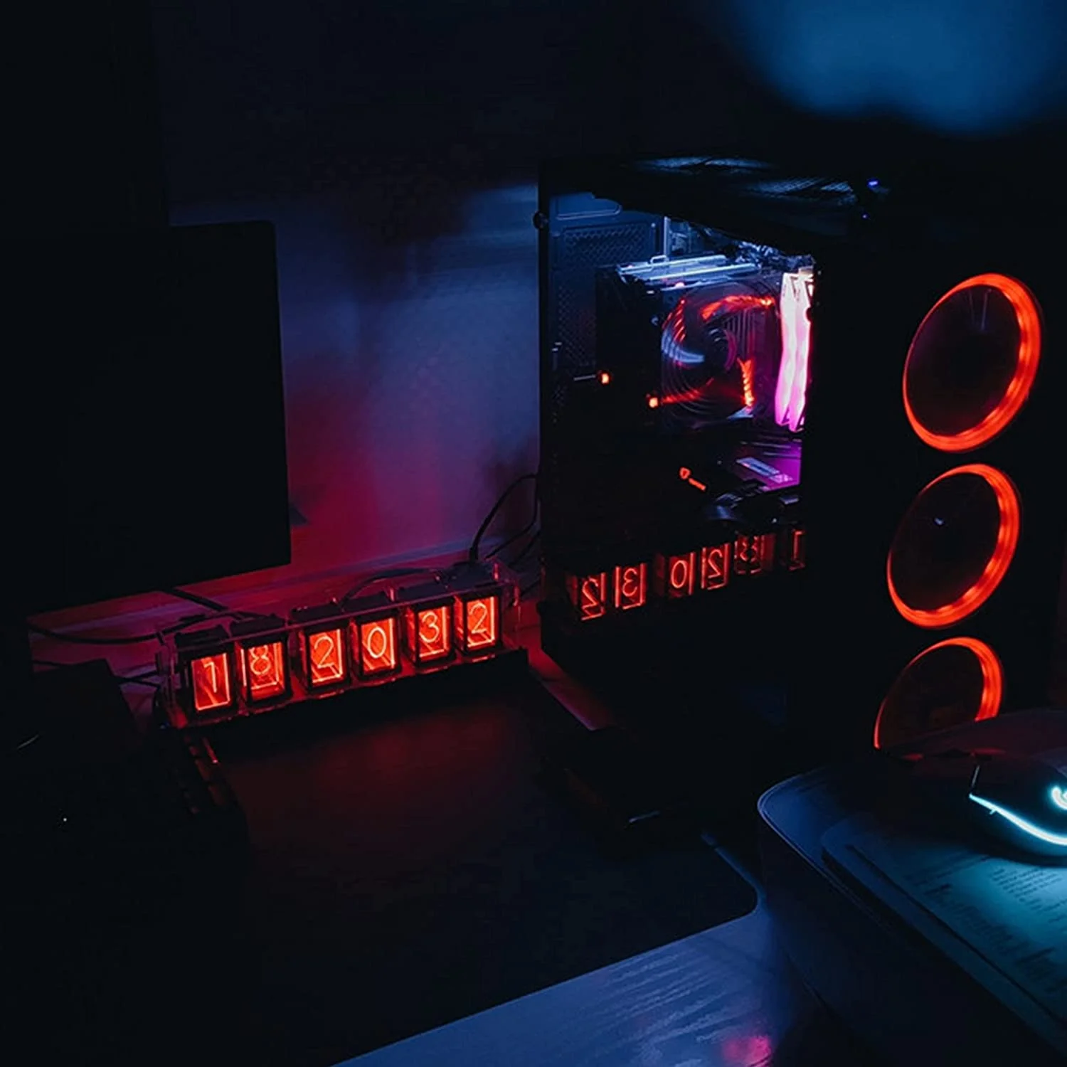 Nixie Tube Clock Electronic LED Glow mulation Retro Modern Wooden Alarm Clock USB Powered Home Decoration Gift