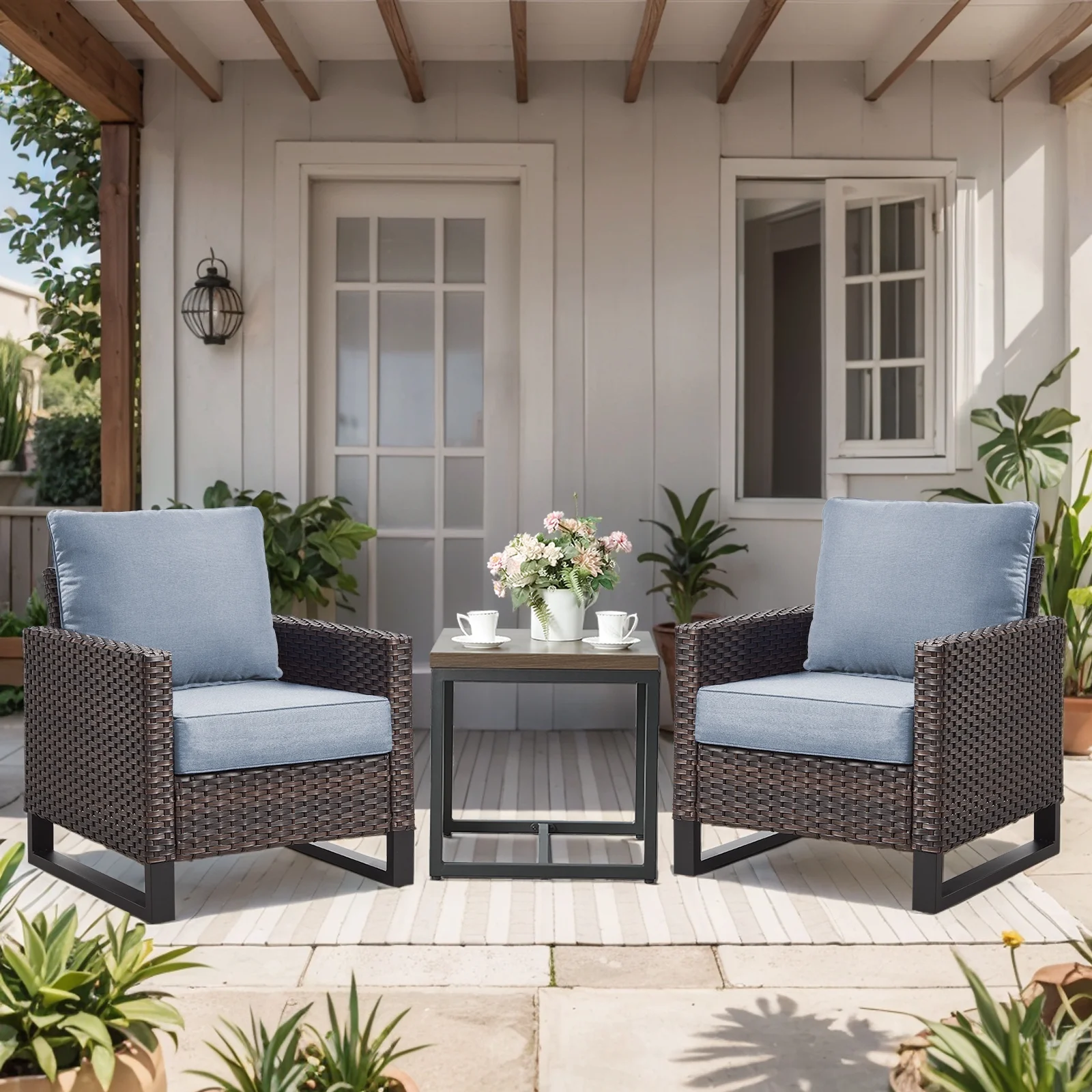 Bellefurn Outdoor Deep Seat Cushion 24 X 24 X 6 inch for Patio Furniture,Outdoor Chair Cushions Waterproof & Fade Resistant Patio Furniture Cushions for Wicker Chair, Sofa, Couch