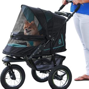 2025 No-Zip NV Pet Stroller for Cats/Dogs, Zipperless Entry, Easy One-Hand Fold, Gel-Filled Tires, Plush Pad + Weather Cover Included, 3 colors