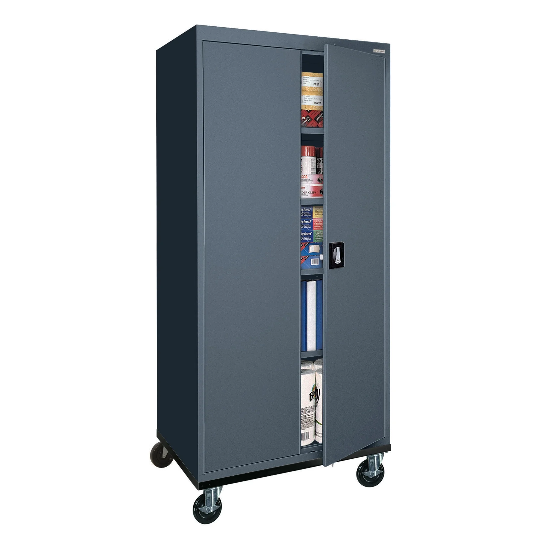 Sandusky Lee 20-Gauge Welded Steel Mobile Garage Storage Cabinet with Wheels, Charcoal