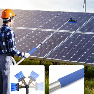 VEVOR Water Fed Pole Kit, 12FT Solar Panel Cleaning Pole with Extendable Handle, 180- Rotatable Brush Head & 65.6FT Hose, Household & Outdoor Window Cleaner Tool for Caravan Solar Panel Deck