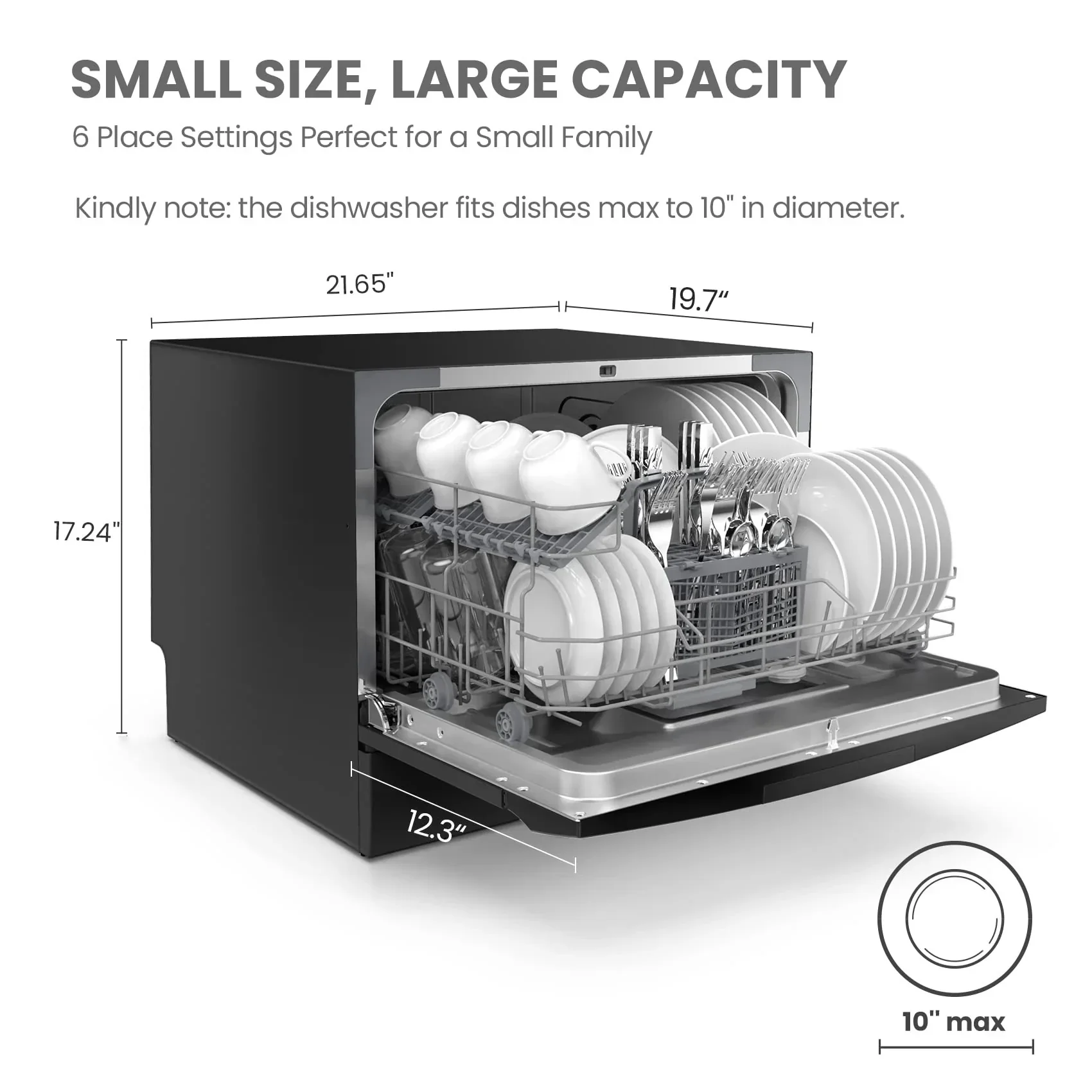 COMFEE' Portable Countertop Dishwasher for Dorm, RV& Apartment