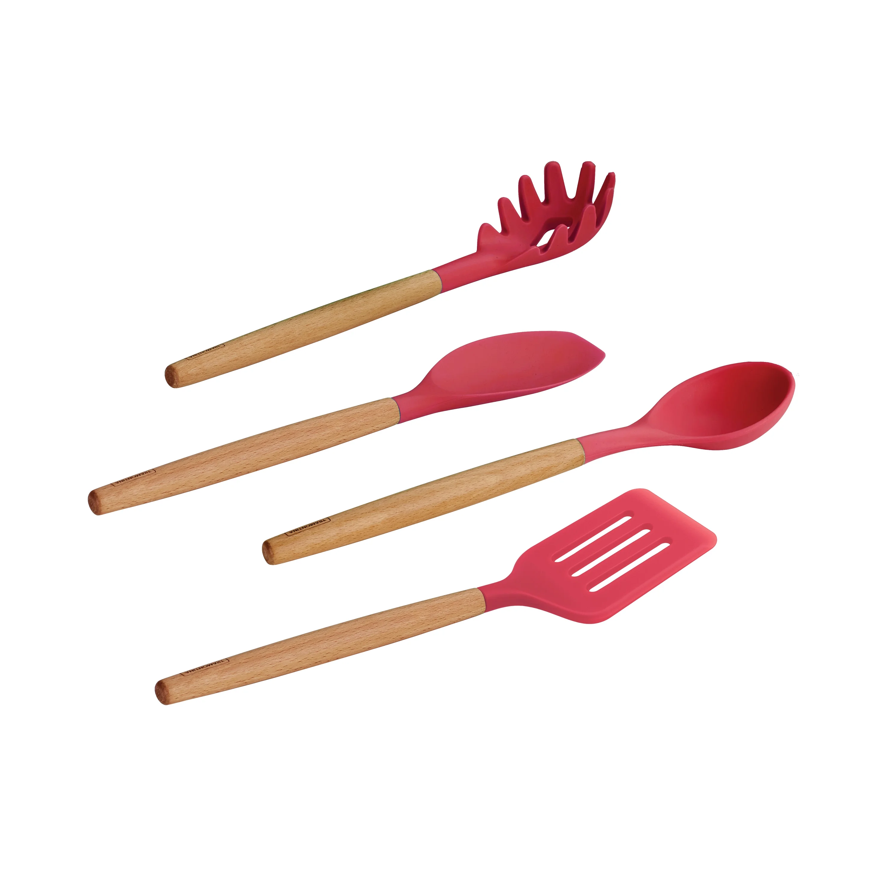 Tramontina Solara 14-Piece Aluminum Ceramic Nonstick Cookware Set with Utensils & Glass Lids, Induction-Ready, Oven & Dishwasher Safe - Red