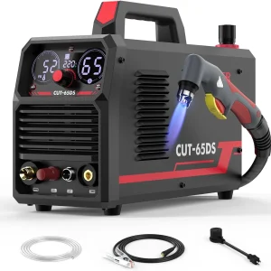 Plasma Cutting Machine 65Amp Non-High Frequency Non-Touch Arc Digital Screen Display DC Inverter 110/220V Dual Voltage Blowback Plasma Cutting Machine CUT-65DS