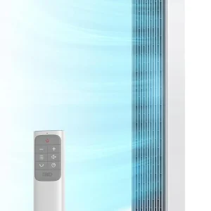 DREO Tower Fan for Bedroom, 90° Oscillating Standing Fan with 28ft/s Velocity, 20dB Quiet for Sleep, DC Motor, 9 Speeds, 4 Modes, 12H Timer, Voice & APP & Remote Control, 42" Cruiser Pro T2 S