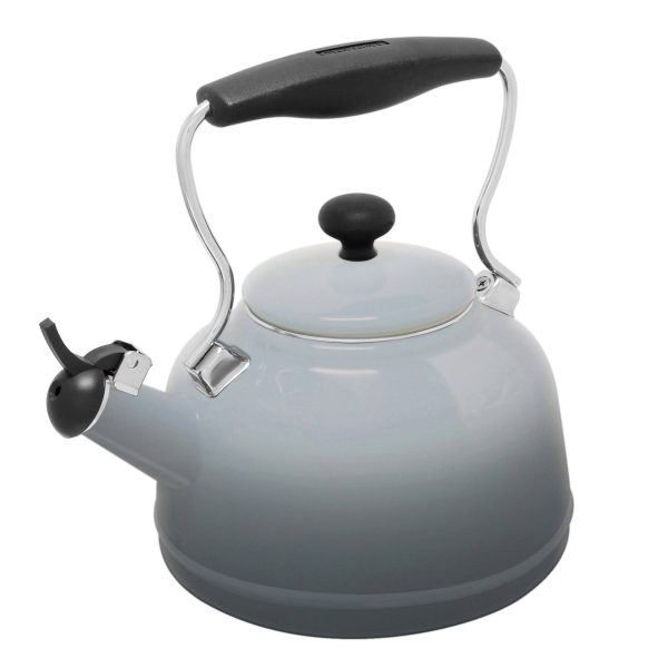Chantal Lake Grey Enamel-on-Steel 1.7 Quart Vintage Teakettle