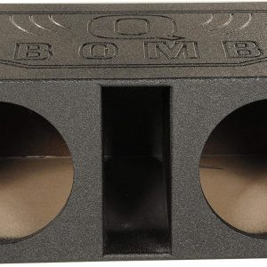 QPower QBOMB12VL Dual 12′′ Vented Subwoofer Box – Durable MDF, Black Rhino Liner Finish
