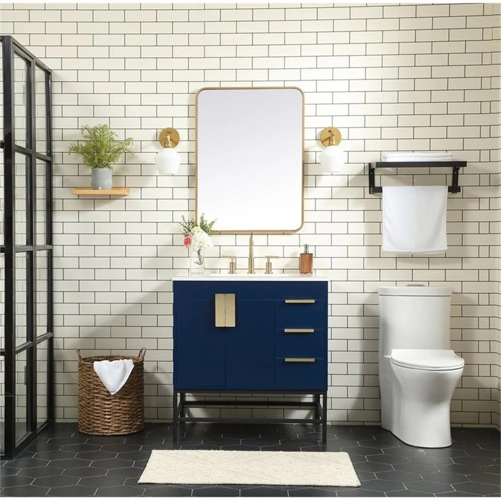 Elegant Kitchen and Bath 32 Inch Single Bathroom Vanity In Green