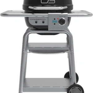 Charbroil 3-in-1 Dual Fuel Outdoor Bistro Pro Electric Grill & Griddle + Charcoal Mode BBQ, Black - 25302145