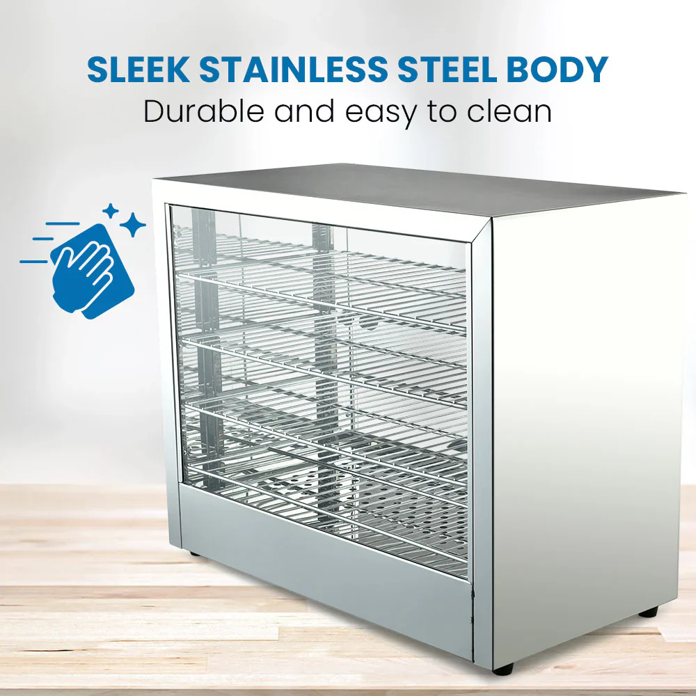 EUROCHEF Electric Food Warmer Display, 1000W, 4-Tier Stainless Steel