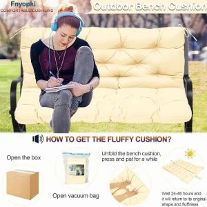 Replacement Cushions for Swing, Waterproof Porch Swing Cushion, 2-3 Seat Outdoor Bench Cushion with Backrest for Patio Furniture Garden Porch Loveseat Glider Pad (Sky Blue 70*40in)