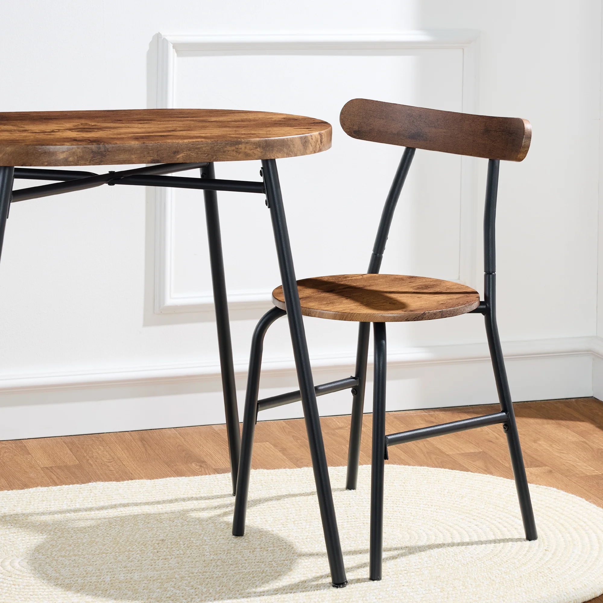 Best Choice Products 3-Piece Modern Oval Dining Table Set, Small Kitchen Dinette w/ 2 Chairs - Black/Black
