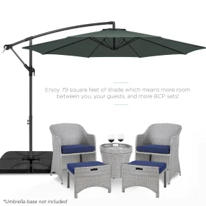 Best Choice Products 10ft Offset Hanging Outdoor Market Patio Umbrella w/ Easy Tilt Adjustment - Tan