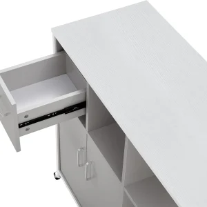 Kitchen Storage Cabinet,Storage Racks, Kitchen Island on 4 Wheels,Mobile Kitchen Table Suitable for displaying Small appliances, for Dining Room Kitchen,Gray