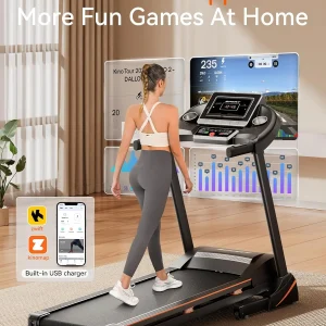 Home Treadmill 3HP Folding with Auto Incline & Bluetooth